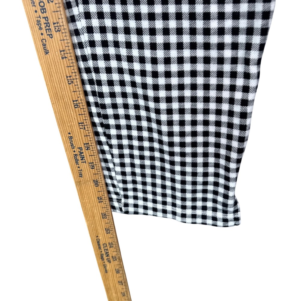 Belle Kim Gravel Gingham Capri Pants XXS Black White Cropped Minimal Casual‎ - Picture 5 of 8